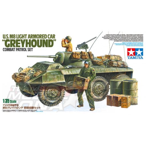 Tamiya -1:35 US M8 Greyhound Combat Patrol Set - model la scara figurákkal