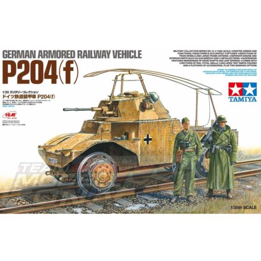 Tamiya - 1:35 TAMIYA GERMAN ARMORED RAILCAR P204(F) - model la scara figurákkal