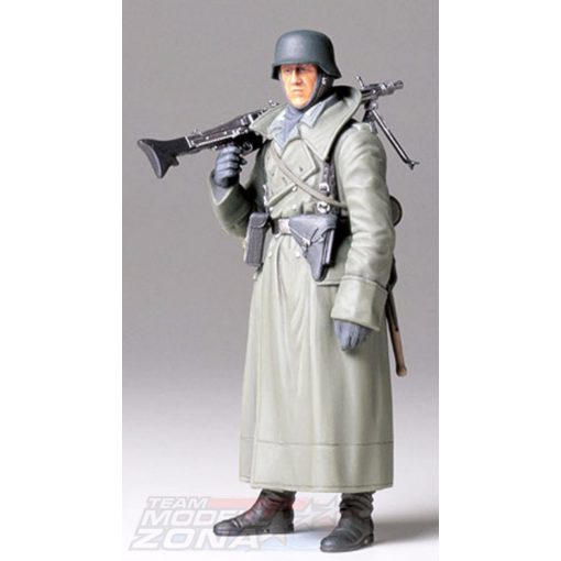 Tamiya - 1:16 WWII Figur Dt.Soldat m.Mantel u.MG - model la scara figura