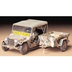 Tamiya U.S. Ford Mutt w/M416 Trailer - model la scara