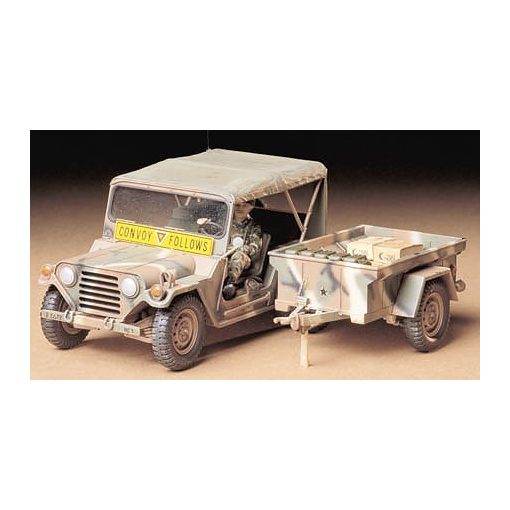 Tamiya U.S. Ford Mutt w/M416 Trailer - model la scara