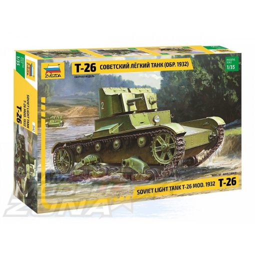 Zvezda - 1:35 T-26 light Soviet infantry tank 1932 - model la scara