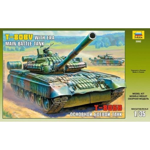 Zvezda T-80BV Russian Main Battle Tank - model la scara