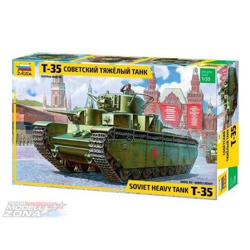 Zvezda - 1:35 T-35 Heavy Soviet Tank - model la scara