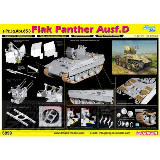 Dragon - 1:35 FLAK PANTHER Ausf.D s.Pz.Jg.Abt.653 - model la scara