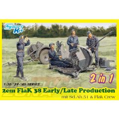   Dragon - 1:35 2cm FlaK 38 Early/Late Production - model la scara