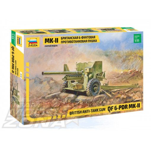 Zvezda - 1:35 British anti Tank Gun 6 pdr - model la scara