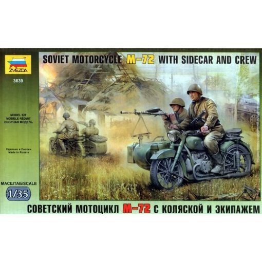 Zvezda Military Soviet WWII Motorcycle M-72 - model la scara