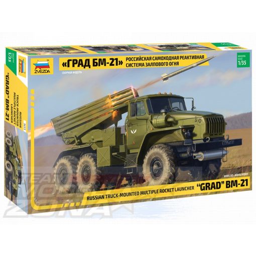 Zvezda - 1:35 BM-21 Grand Rocket Launcher - model la scara