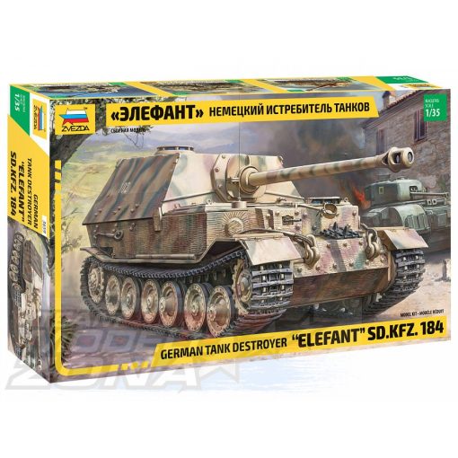 Zvezda - 1:35 German Tank Destroyer Elefant - model la scara