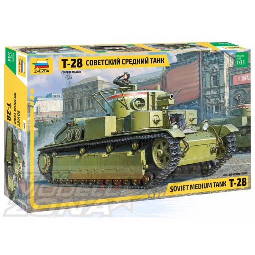 Zvezda - 1:35 T-28 Heavy Tank - model la scara