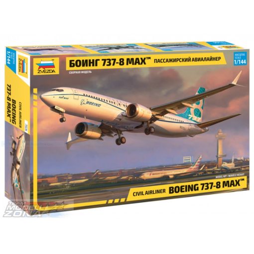 ZVEZDA 1:144  "Boeing 737-8 MAX" - utasszállító repülő - model la scara