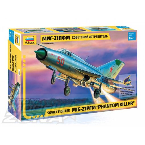 Zvezda - 1:72 MiG-21 PFM Soviet Fighter (WA)- model la scara