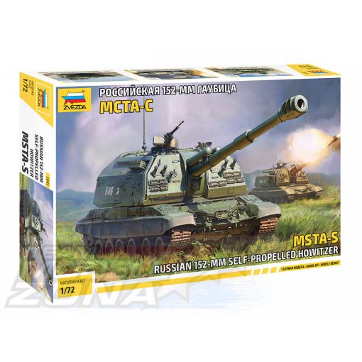 Zvezda - 1:72 Russian 152-mm self-propelled howitzer MSTA-S  - model la scara