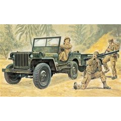 Italeri Willys MB Jeep with Trailer - model la scara