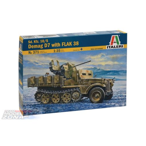 Italeri DEMAG D7 with FLAK 38 Sd. Kfz. 10/5 - model la scara