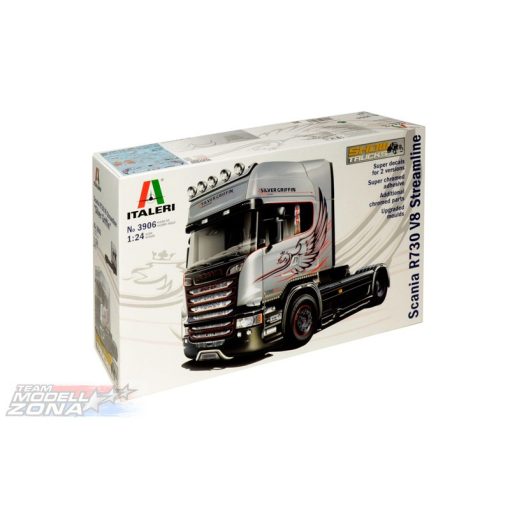 Italeri - 1:24 SCANIA R730 V8 STREAMLINE - SILVER GRIFFIN- model la scara