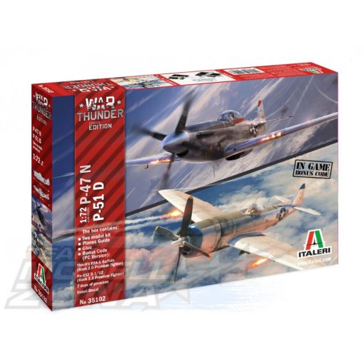 Italeri - 1:72 WAR THUNDER - P-47 N & P-51 D - bónusz kódos model la scara