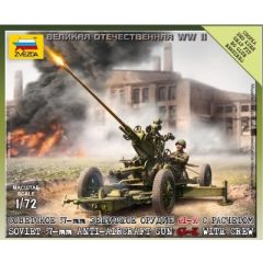 Zvezda Soviet 37mm AA Gun Type 61 - model la scara