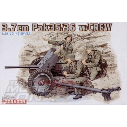 Dragon - 1:35 3,7cm PAK 35/36 +figurák - model la scara 