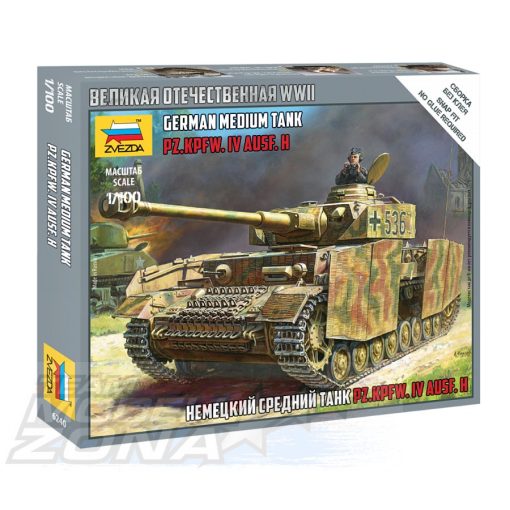 Zvezda - 1:100 Panzer IV Ausf.H German tank WWII -model la scara