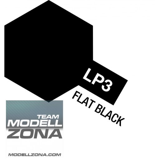 LP-3 flat black 10ml (VE6) - matt fekete festék