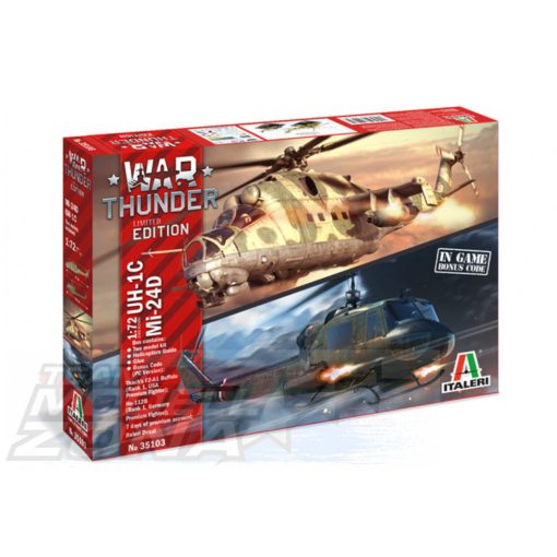 Italeri - 1:72 WAR THUNDER -UH-1C & MI-24D - bónusz kódos model la scara